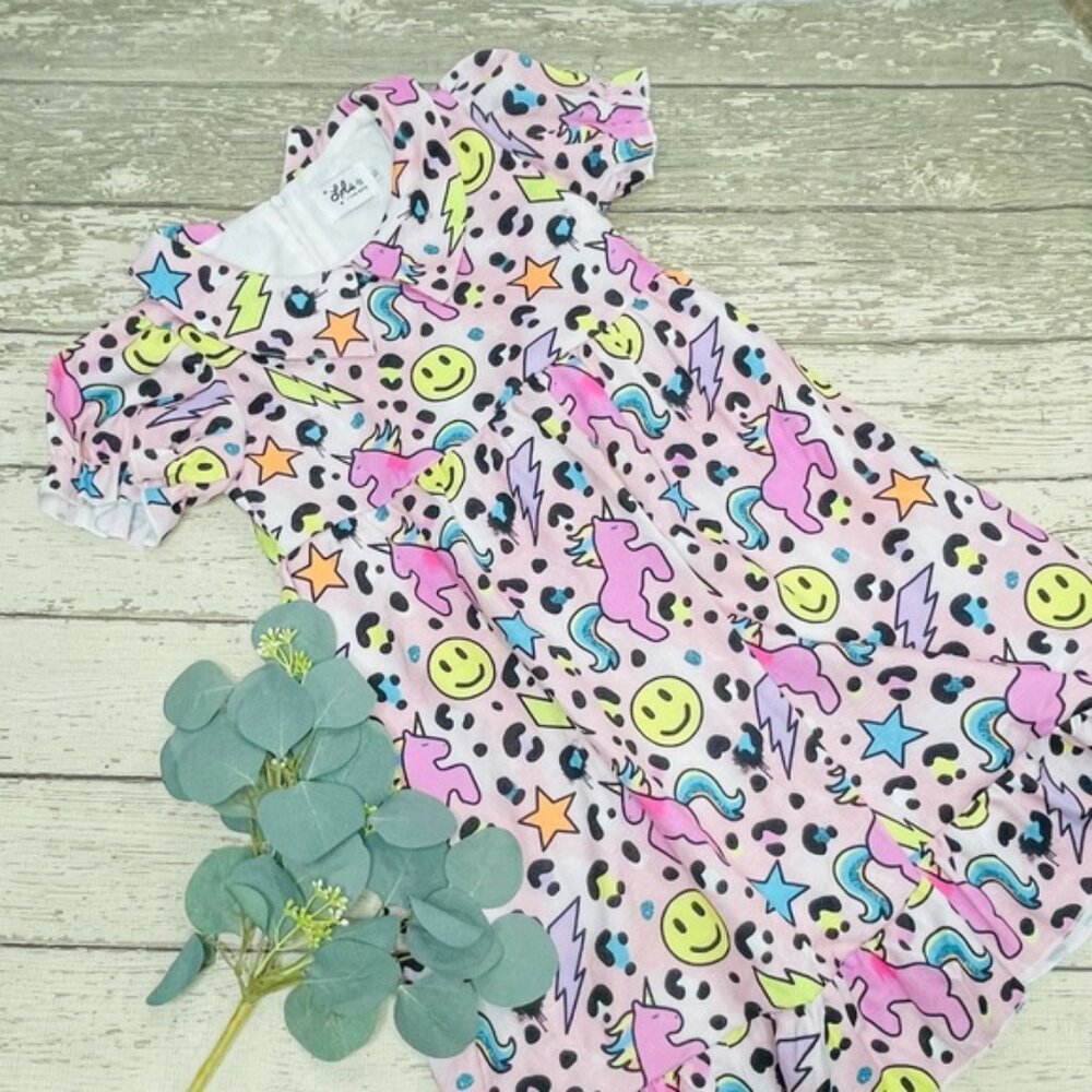 Lola + The Boys Unicorn Short Sleeve Dress